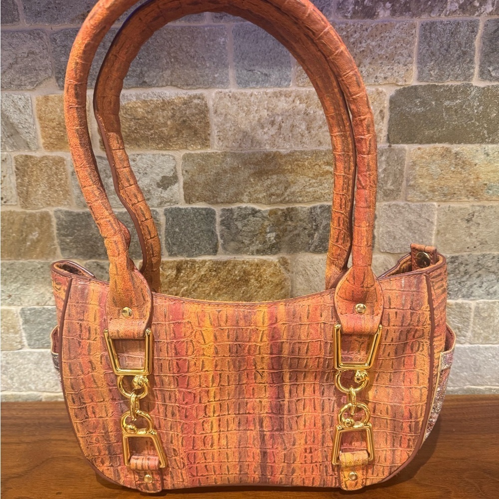 Debbie Brooks Elegant Crocodile-Embossed Orange Handbag with Magnafab included - Picture 8 of 17
